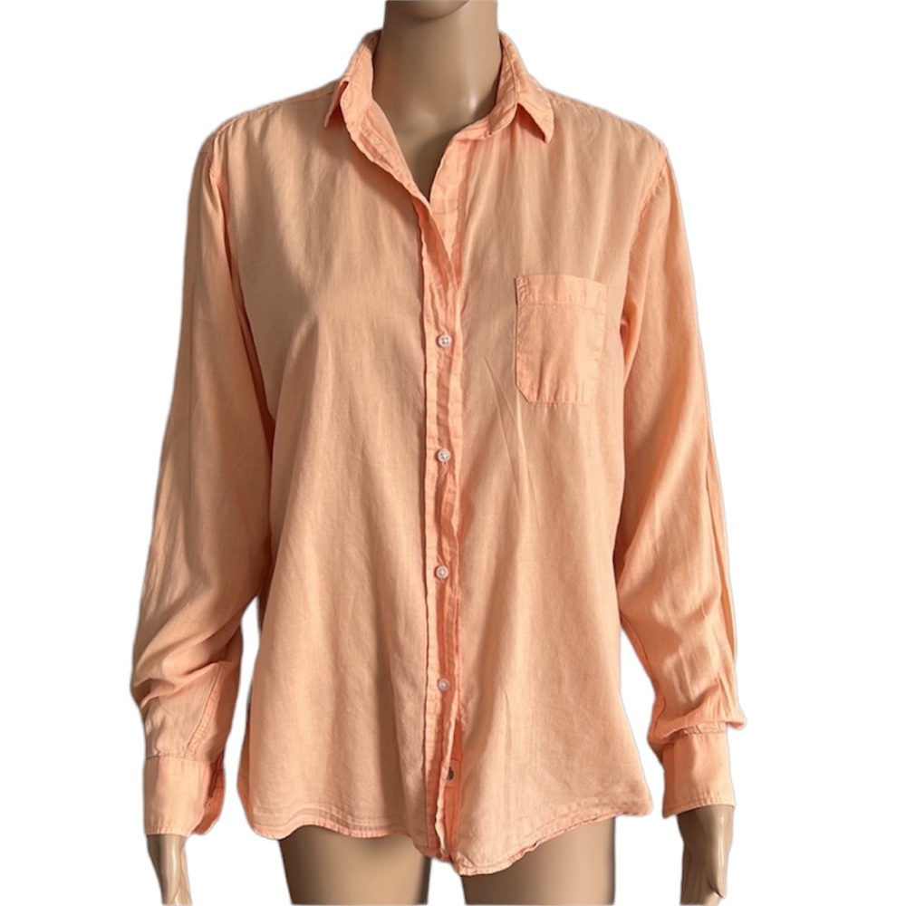 Grayson The Hero Melon Orange 100% Cotton Button Down Shirt Size 2